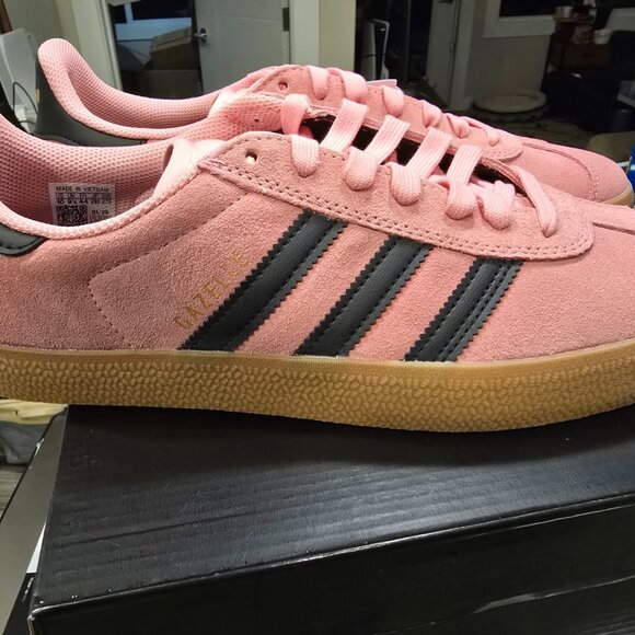adidas Gazelle ADV Light Pink / Core Black Skateboarding JR7106 Mens Sz 10 NEW - Picture 6 of 11